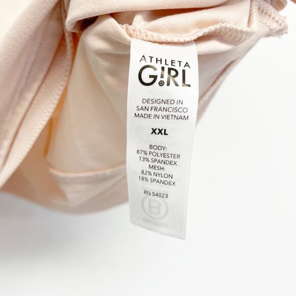 Athleta Girl's Light Pink Short Sleeve Back Overlap Detail Top Size XXL - Picture 4 of 4